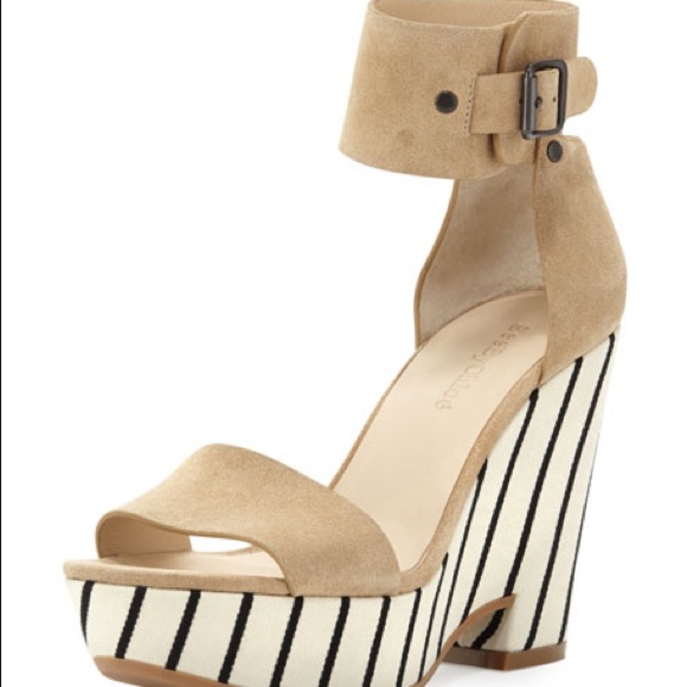 See by Chloe striped-wedge ankle-wrap sandal